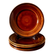 Vintage set of 6 honey brown flat plates from Lunéville.