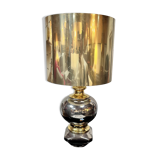 Gilded ceramic lamp, Italy, 1970