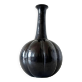 Vase céramique émail noir 1950
