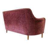 "Samsas" canapé in rare velvet by Carl Malmsten from the mid-century, Sweden, 1960s.