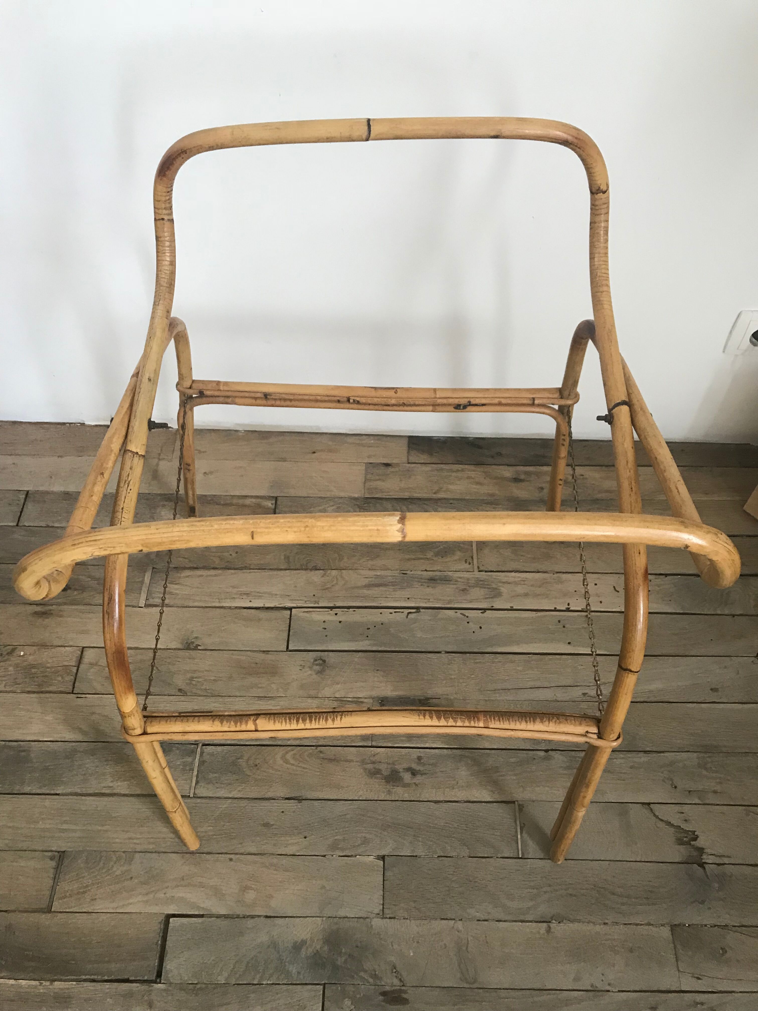 Vintage rattan cradle