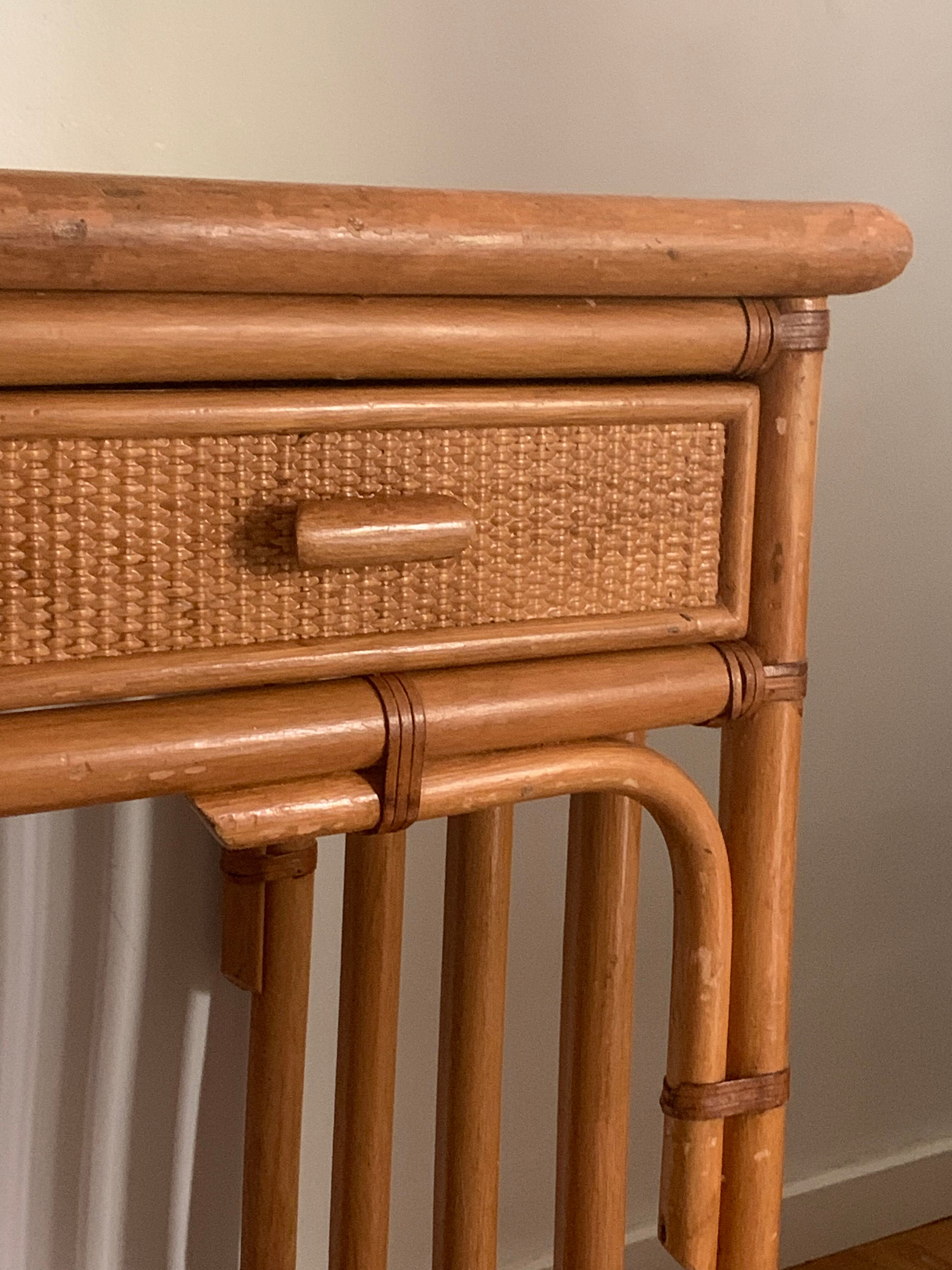 Vintage rattan dressing table
