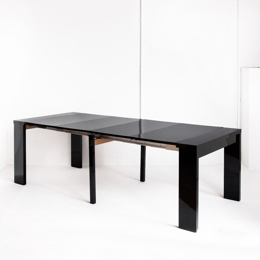 Vintage extendable table / console in lacquered wood by Paul Michel, France 1990