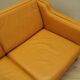 Orange leather sofa, Danish design, 1970s, production: Denmark