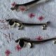 Set of 6 silver metal dachshund knife rests