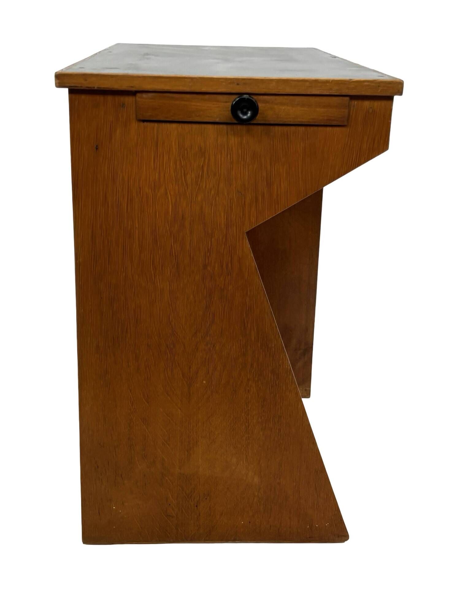 Art Deco desk, minimalist design in oak, unique 40s design, Netherlands.