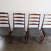 Set of Danish Dark Wood Dining Chairs by Arne Vodder, 1960s