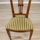 20th-Century Elm Chair in Striped Upholstery, 1940s