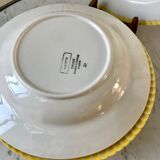 Lot of 6 hollow plates Digoin Sarreguemines model "Alouette" years 30-40