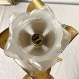 Vintage Italian wall lamp in gilded metal and glass paste