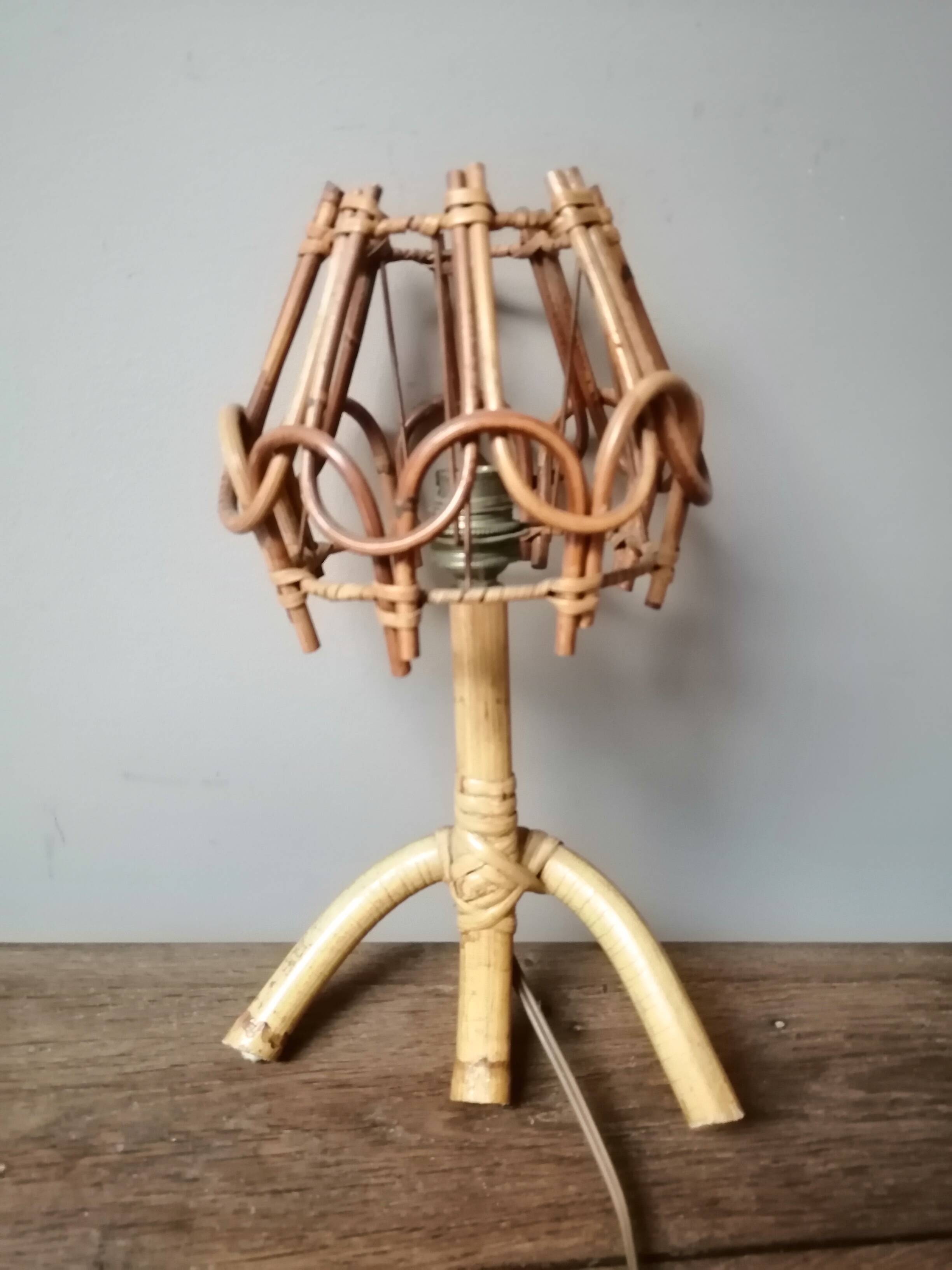 Rattan wall light
