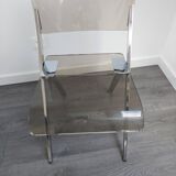 70s smoked plexiglass folding chair