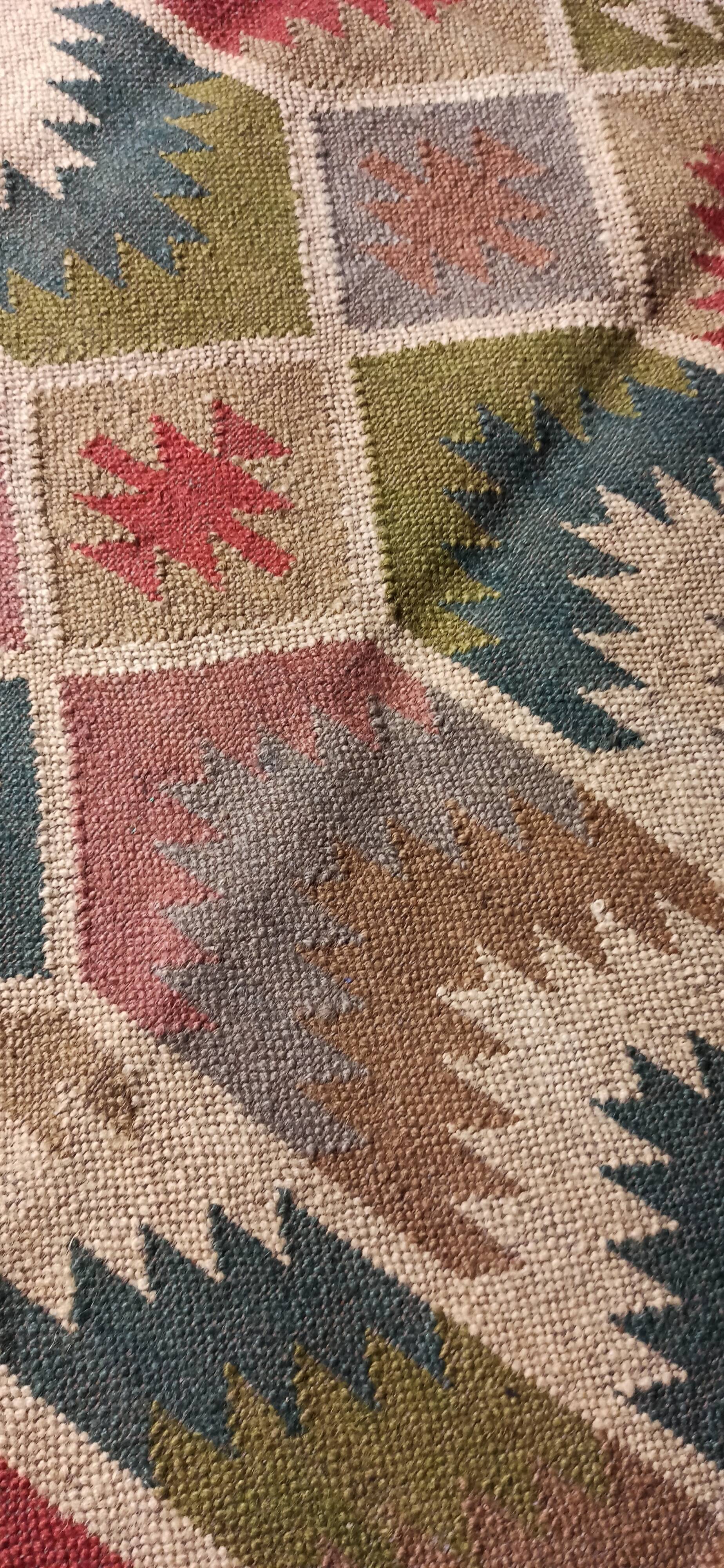 Kilim carpet in burlap and cotton - 90cm x 150cm