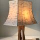 Vintage openwork wood lamp annees 60
