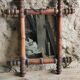 Wooden barber mirror