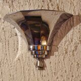 Pair of sconces art deco metal chrome