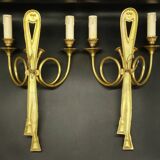 Paire d'appliques aux cors de chasse style Louis XVI - Hettier & Vincent