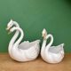 Pair of vintage cache pots - Ceramic swans