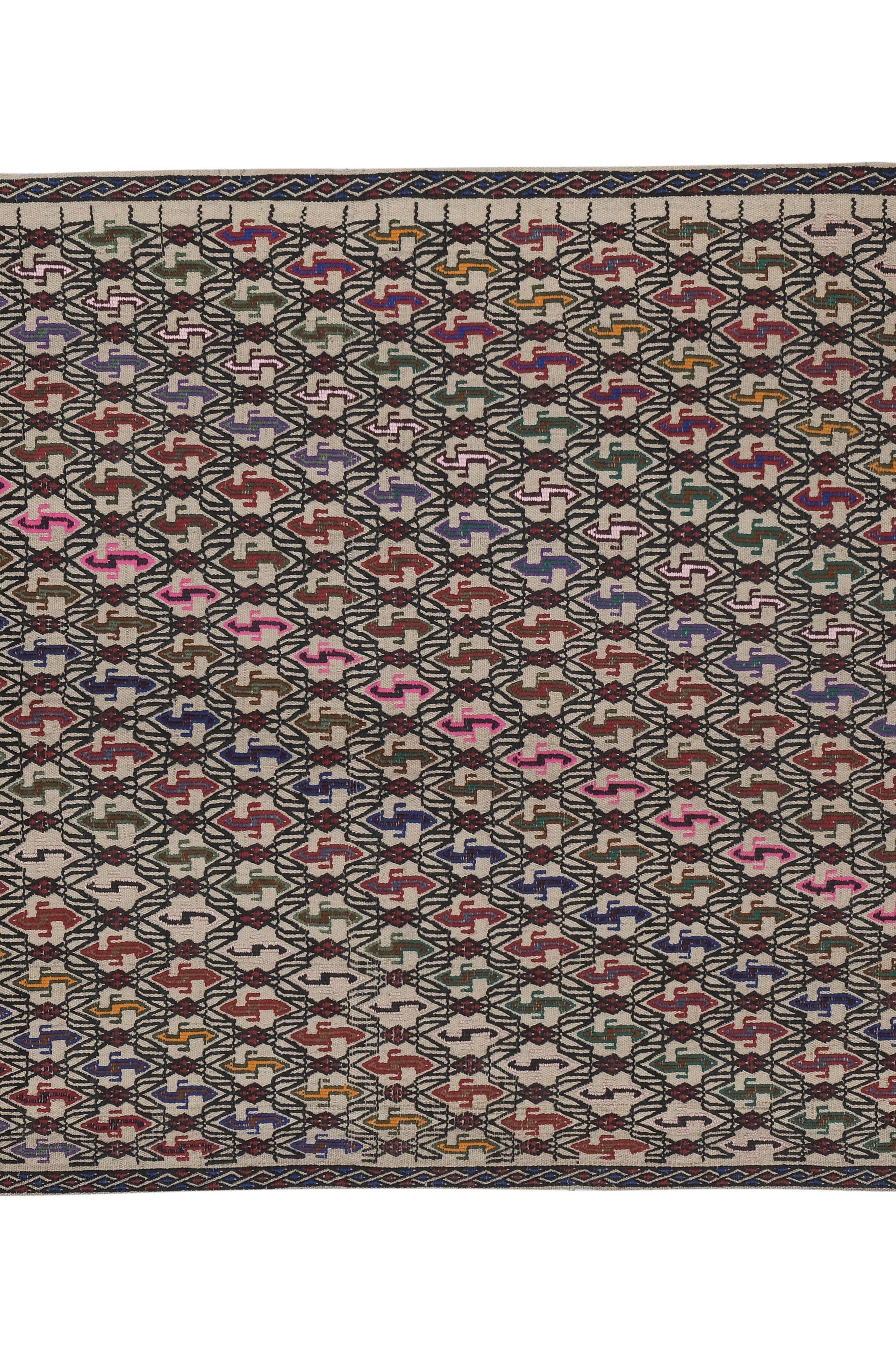 Masterwork Hand-Woven Rug Braided Kilim - Tribal Designer Carpet 3'9" X 5'