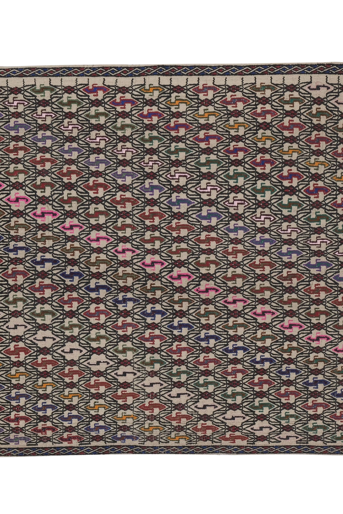 Masterwork Hand-Woven Rug Braided Kilim - Tribal Designer Carpet 3'9" X 5'