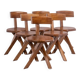Pierre Chapo. Series of 6 model S34 chairs. 1960s.