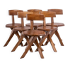 Pierre Chapo. Série de 6 chaises modèle S34. Années 1960.