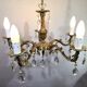 5-light chandelier in bronze and pendants