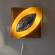 Pair of vintage square wall lights in glass and chrome - Space Age design