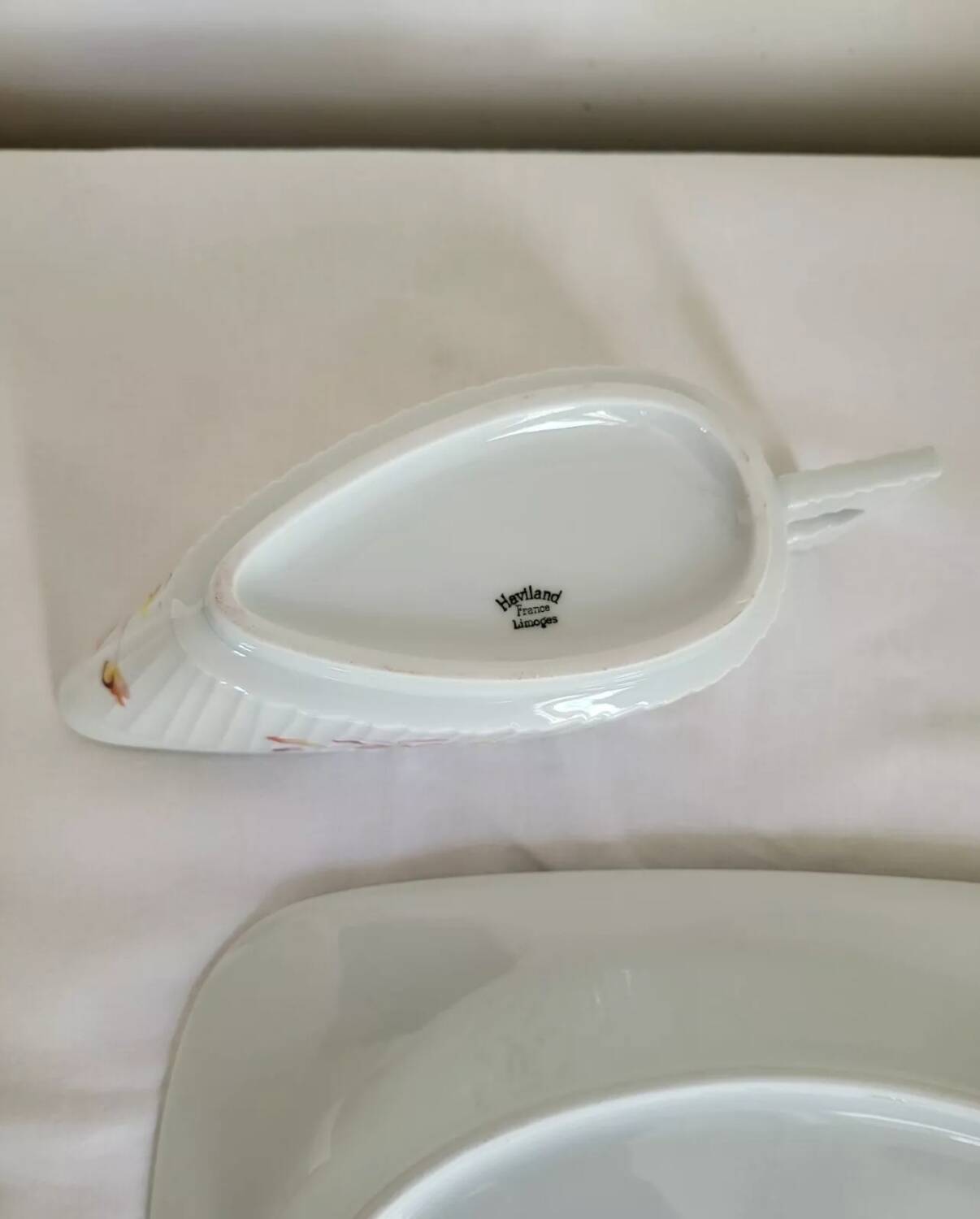 Haviland Limoges Gravy Boat and Porcelain Tray, Vintage