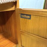 Mid-century retro vintage teak telephone seat by Nathan 1960–1970