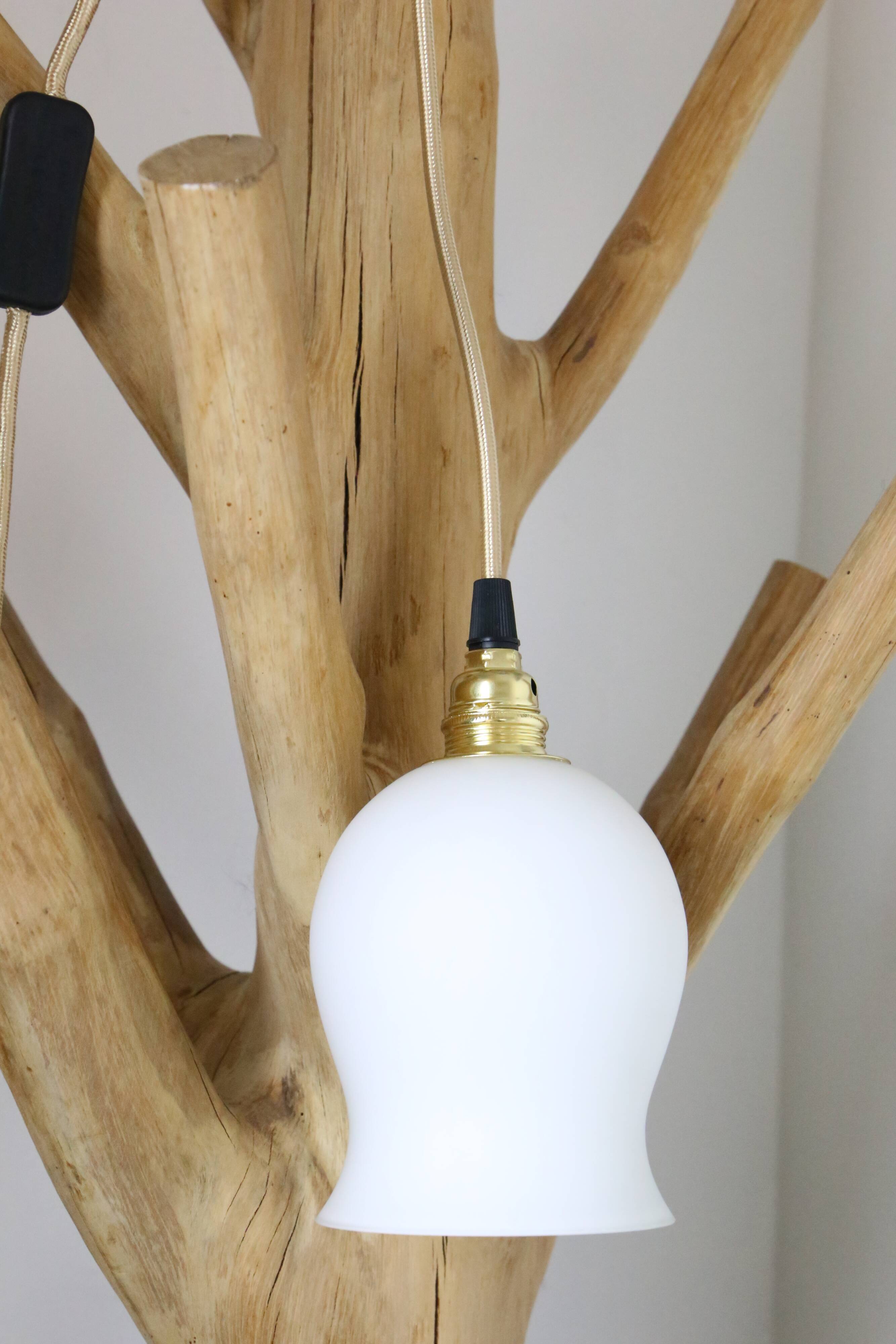 Lamp in white matte opaline, vintage