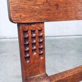 Dutch Modernist Carved Oak Side Chair, 1920s