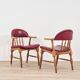 Paire de fauteuils en bois des années 1950