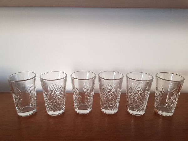 Lot de 6 verres en cristal saint louis