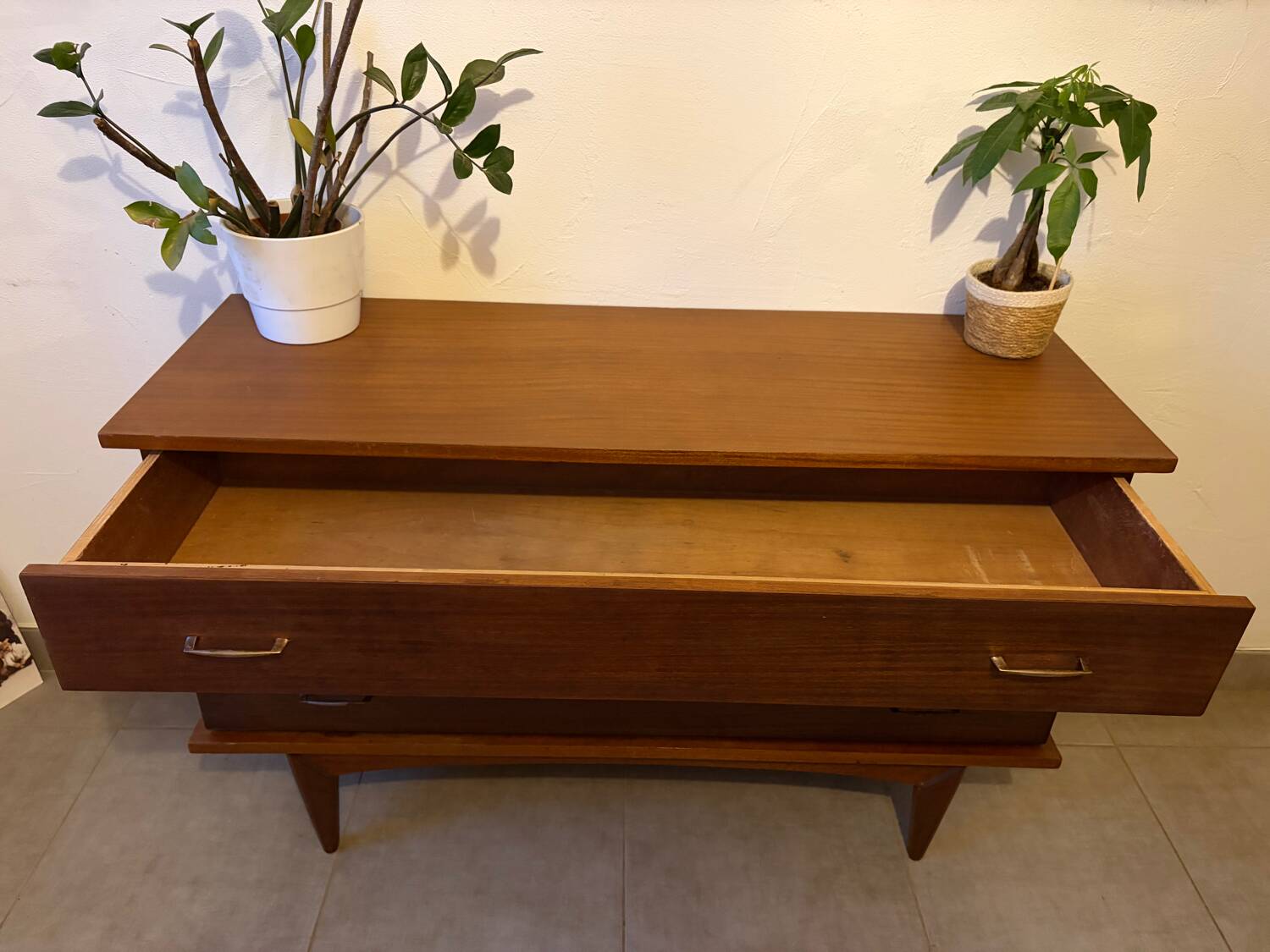 Long vintage teak sideboard