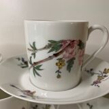 Set of 5 espresso coffee cups in Limoges Haviland porcelain