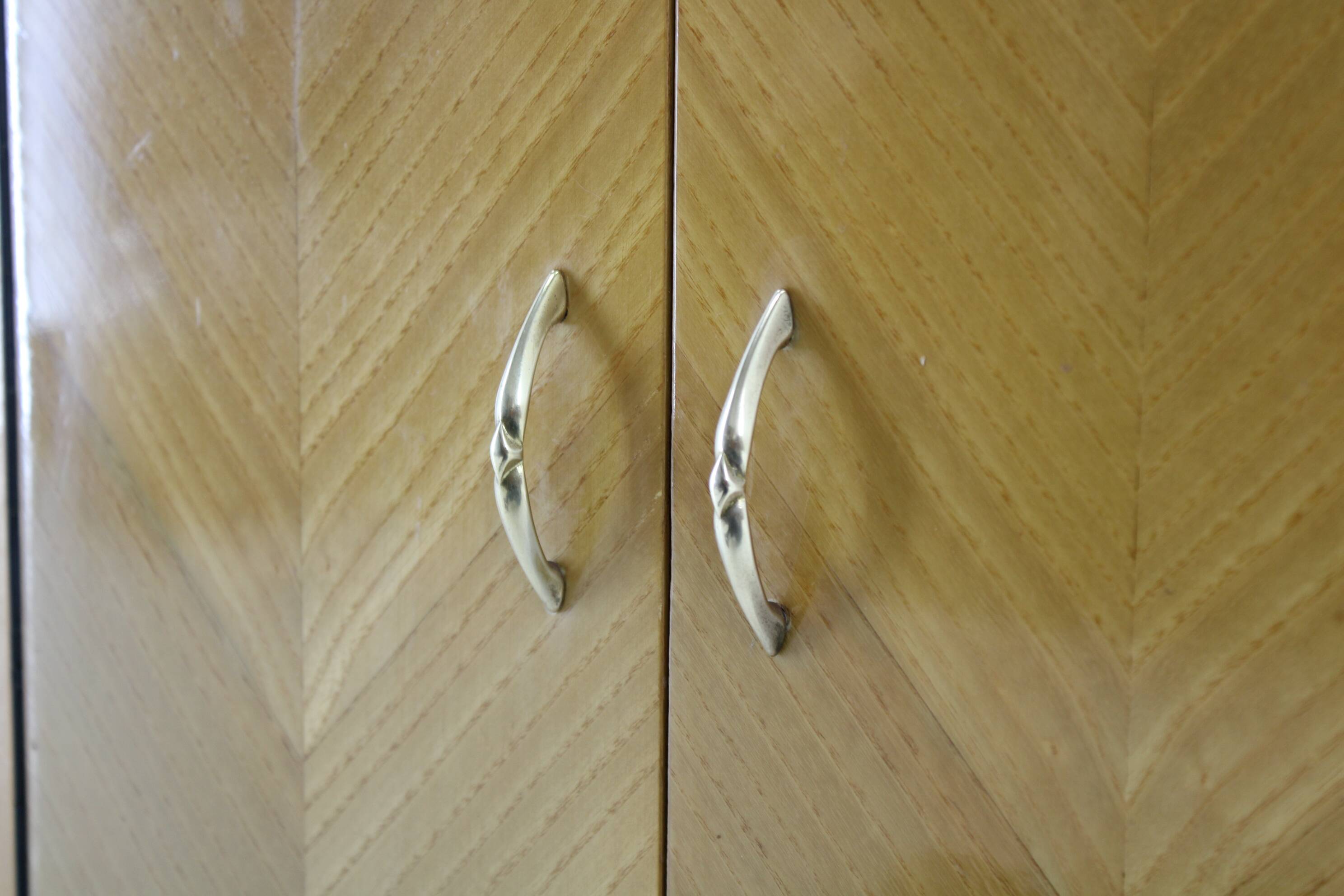 1960s Pair of Nightstands in Ash Finish , Italy