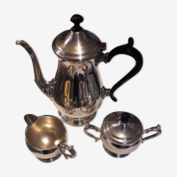 Silver metal 3-piece coffee set: "the Ashberry collection" by Spear and Jackson England