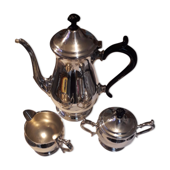 Silver metal 3-piece coffee set: "the Ashberry collection" by Spear and Jackson England