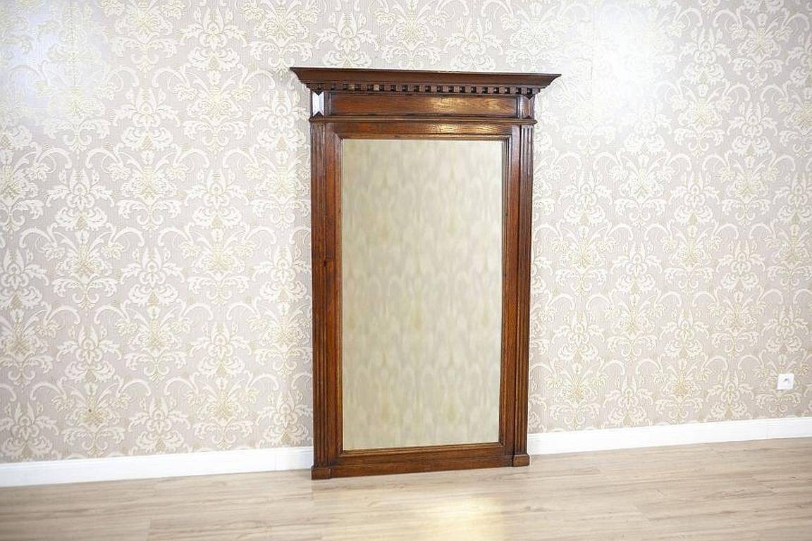 Renaissance Revival Mirror in Brown Oak Frame, 1950s