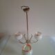 opaline chandelier with 3 burners 60s