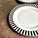 4 dessert plates in white, black and gold Limoges porcelain