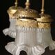 Beautiful light fixture (chandelier) in gilded bronze (1930s/40s)