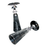 Lot de 2 flûtes à champagne ancienne en cristal taillé de Baccarat 1900