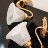 Pair of sconces marbled opaline tulip