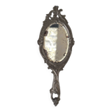 Pewter hand mirror