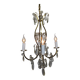 4-light bronze and crystal chandelier