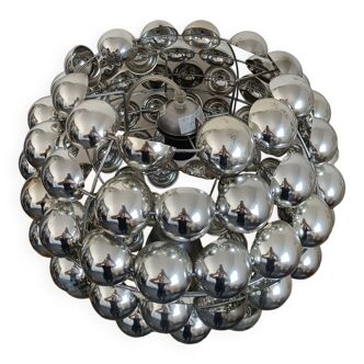 Hanging lamp with swivel half spheres from the 70