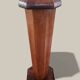 Art Deco floor ashtray in elm and rosewood.