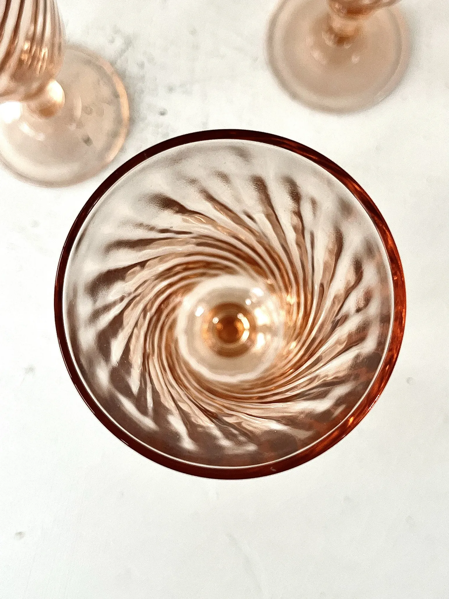 Champagne flutes set of 6, Rosaline luinarc swirl glass stemware